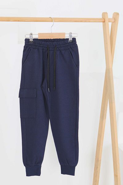 TOFİSA Boy's Navy Blue Cargo Pocket Sweatpants - 27452