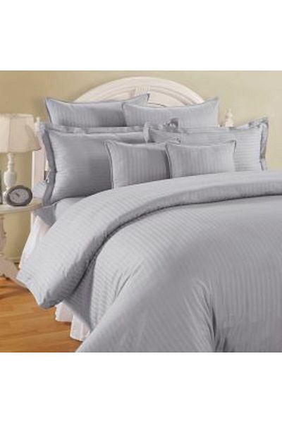 HomePuls Double King Size Bedding Set 6 Pieces Damas Polycotton Stripe 1 cm, Bed Sheet 230 x 260 cm, Duvet Co