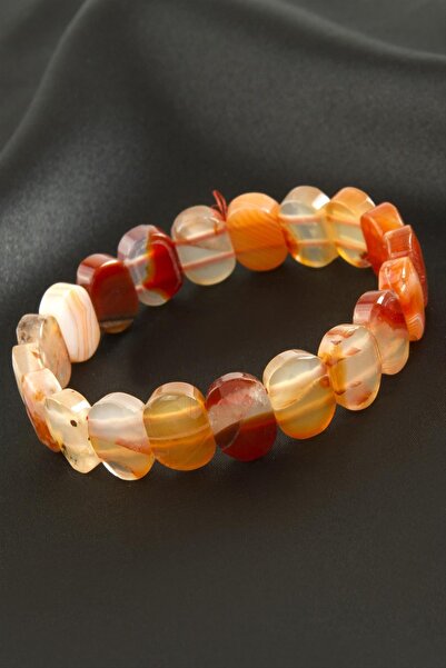 CT STONES سوار من الأحجار الكريمة الطبيعية من العقيق الأصلي بقص بيضاوي