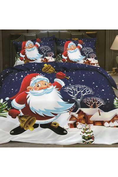 Ralex Christmas Bedding Cocolino XMAS 4 Pieces, Bed Sheet 230 x 250 cm, Quilt Cover 180 x 240 cm, 2 Pillow