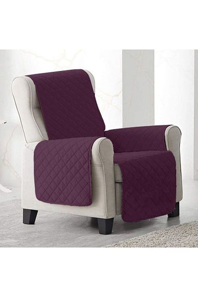 Ralex Husă pentru fotoliu matlasat reversibil 60 x 177 cm cu laterale, violet