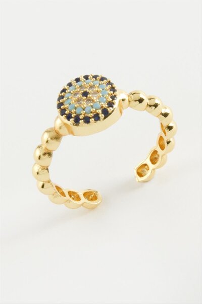 Avior Collection خاتم ديبوميكس نازار مرصع بالزركون - أصفر