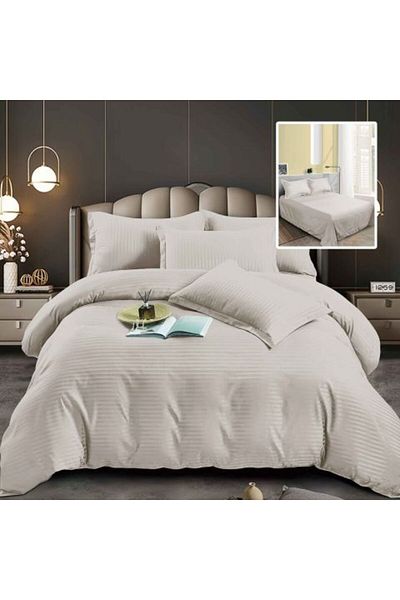 Ralex Double Bed Linen 6 Pieces Damask Poly-cotton, Sheet 230 x 250 cm, Quilt Cover 200 x 230 cm, Pillowca
