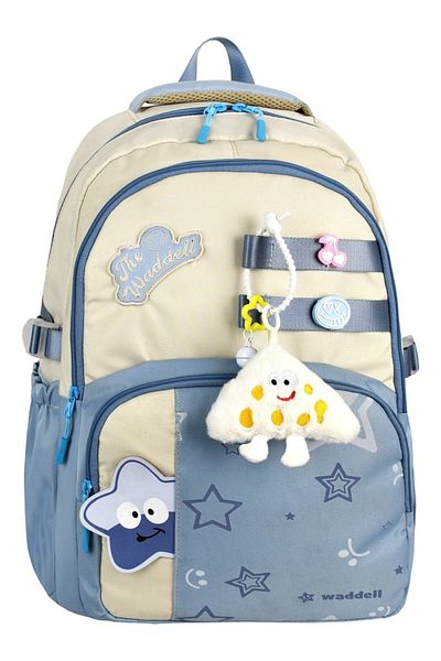 Waddell Rucsac de școală primară cu model stea Twil albastru cu cadou jucărie de plus 25802