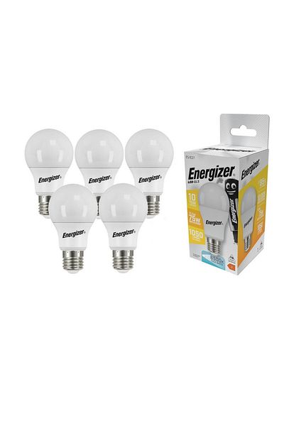 Energizer Set 5 becuri LED Energizer, GLS, E27, alb rece, 12 W, echivalent 75W, 6500K, Clasa energetica F