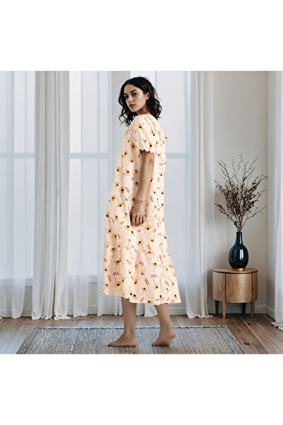 FAV Floral Print Square Neck Night Dress