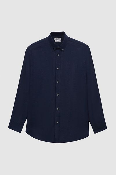 D'S Damat Cămașă Ds Damat Comfort Bleumarin simplă 100% in