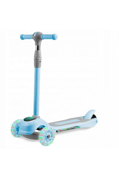 Ricokids Scooter with LED Piko blue wheels, adjustable handlebar, made of aluminum, weight supported 35 k