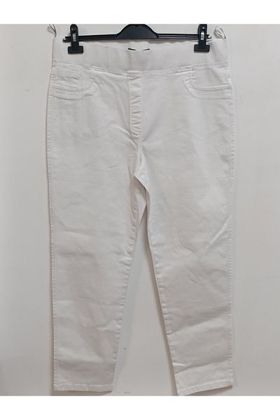 AKŞEN GİYİM Plus Size 96% Cotton High Waist 2 Size Slimming Loose Lycra Linen Trousers