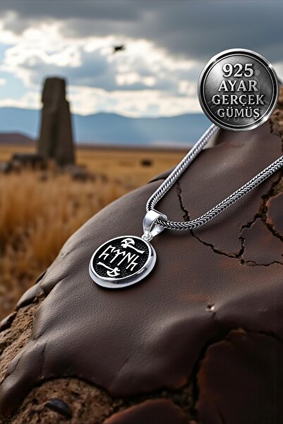 Mimodish 925 Ayar Gerçek Gümüş Erkek Lüks Hediye Göktürk Sembollü Gümüş Güç S...