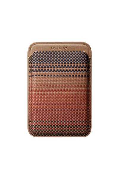 PITAKA Magnetic Woven Serisi Karbon Aramid Fiber Magnetik Kartlık Kahverengi