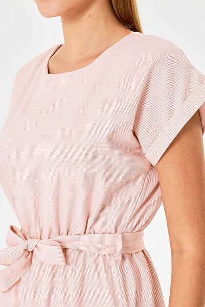 armonika Women's Elastic Waist Tie Dress Arm-18Y001133