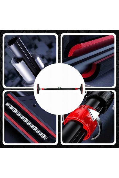 SERSIMO Telescopic door pull-up bar, made of steel with rubber ends, length 71-105 cm