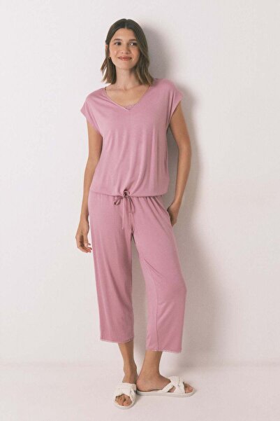 Women'secret Soft touch pink viscose Capri pyjamas