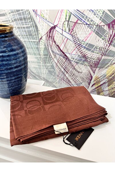 Imannoor شال قطني نايا نحاسي بنقشة داما 70×200