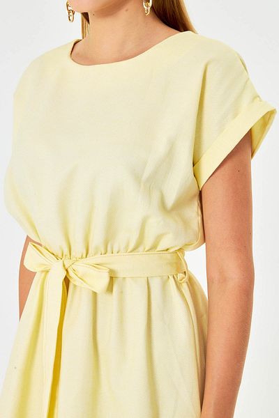 armonika Rochie galbenă pentru femei cu talie elastică ARM-18Y001133