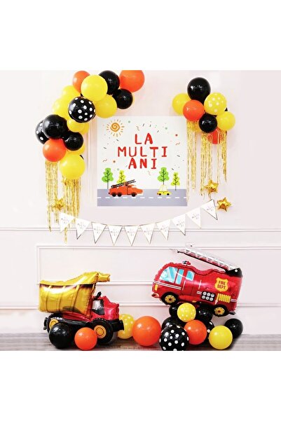 idei Kit aranjament baloane mașină, 54 baloane folie și latex, accesorii, fra...