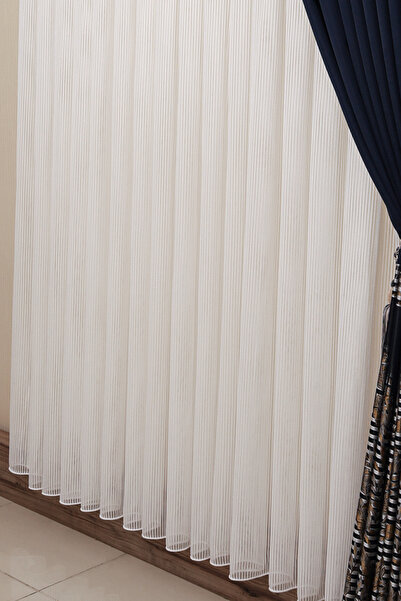 Ta-Ha Perde ve Halı 1-2 Sparse Pile Akita Model Tulle Curtain, Off-White No-Iron Tulle Curtain