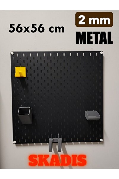 TechnoLoby 2 mm SİYAH METAL 56x56 Cm Çok Amaçlı Pano Organizatör Pegboard