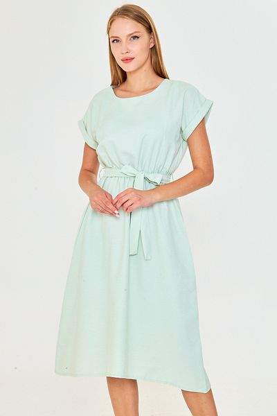 armonika Women's Mint Elastic Waist Tie Dress Arm-18Y001133
