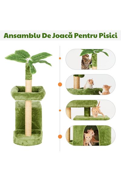 Fish & Paws Ansamblu de joaca pentru pisici, Fish & Paws ®, inaltime de 104cm, Verde