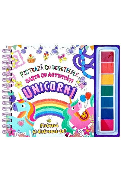 Editura Flamingo Junior Unicorni. Picteaza cu degetelele. Carte cu activit