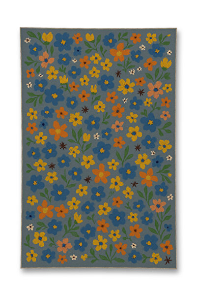 Rugs Modern Halı Mosso Πολύχρωμα Λουλούδια Λεπτομερής Υφαντή Βάση Μοντέρνο Δι...