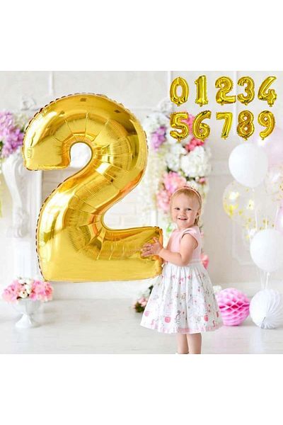 OEM Giant foil balloon, number shape, height 102 cm, metallic gold Model 8