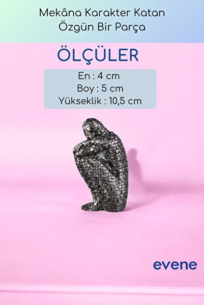 Evene Dekoratif Obje Biblo Ev Dekorasyon Heykel Salon Masa Üstü Süs Eşyası Gümüş Eskitme Model 50