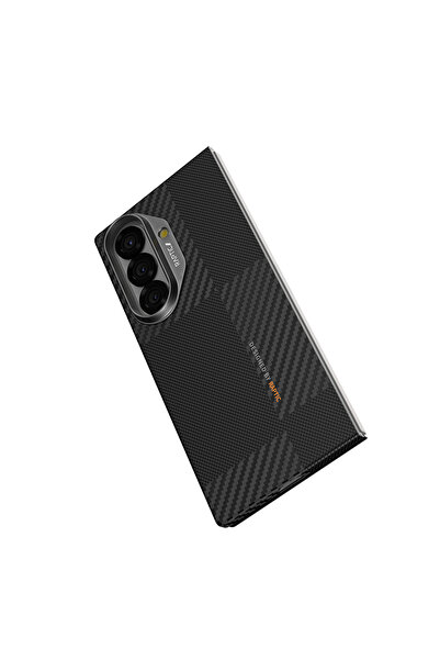 Raptic Galaxy Z Fold 7 Kılıf M-safe Uyumlu Metal Kamera Çerçeveli 600D Aramid Geotik Serisi Siyah