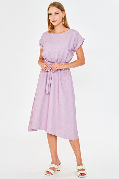 armonika Women's Elastic Waist Tie Dress Arm-18Y001133