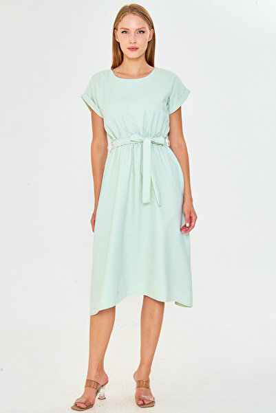 armonika Rochie de damă cu talie elastică și cu șireturi ARM-18Y001133