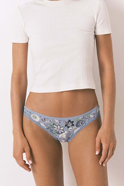 Women'secret Classic blue printed microfiber panty