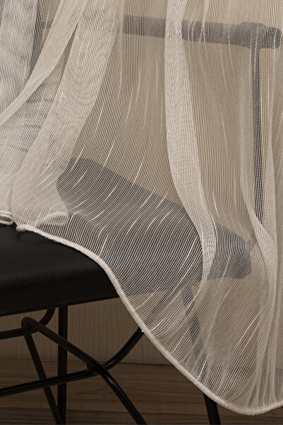 Ta-Ha Perde ve Halı 1-2 Sparse Pile Ece Model Tulle Curtain, Off-White Ironing-Free Tulle Curtain