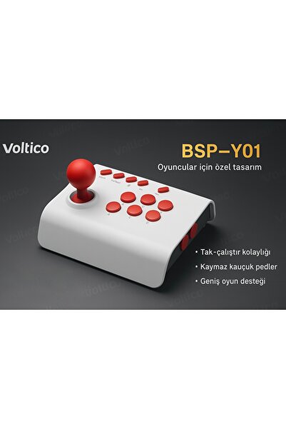 Voltico BSP-Y01 Arcade Oyun Kolu – PS4 / PS3 / NS/ PC / Android / iOS Uyumlu