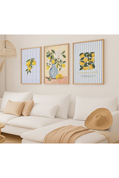 VOBA STORE SET DE TABLĂ MDF CU VIZUALIZARE MODERNĂ A CADRU CU TEMĂ LIMON -66