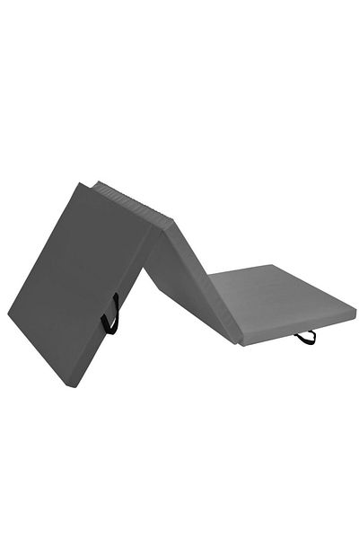SERSIMO Thick fitness mat for gymnastics training, foldable, 180x60x5.5cm, gray