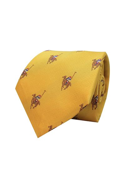 COOLMENCLUB Polo Patterned Yellow Silk Tie