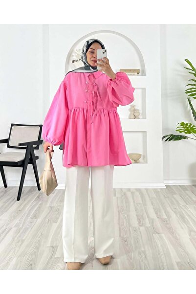 unika boutique قميص نسائي بتفاصيل أزرار محتشمة