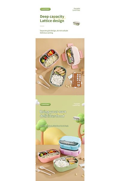 nuzki Stainless Steel Lunch Box 3-Compartment Bento Box with Cutlery, Leakproof, Microwave-Safe, BPA-Free