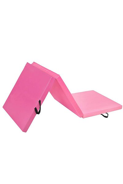 SERSIMO Saltea fitness groasa pentru antrenamente gimnastica, pliabila, 180x60x5,5cm, roz