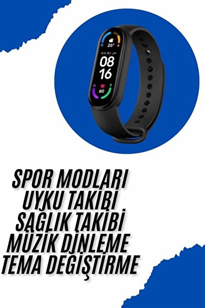 UCUZTEKNO Akıllı Uyumlu Bileklik M6 Adımsayar Spor Modları Çağrı Görme Türkçe...
