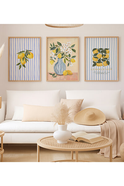 VOBA STORE SET DE TABLĂ MDF CU VIZUALIZARE MODERNĂ A CADRU CU TEMĂ LIMON -66