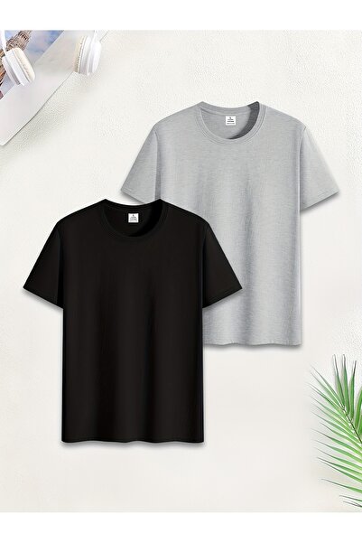 Lider Leather Pachet de 2 tricouri basic unisex – croială standard, țesătură ...