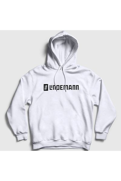 Presmono Unisex Λευκό Λογότυπο Till Lindemann Φούτερ με Κουκούλα 560810tt