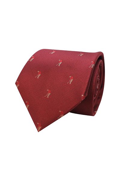 COOLMENCLUB Golf Patterned Burgundy Silk Tie