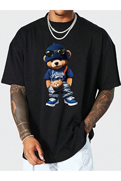 Lider Leather Tricou supradimensionat pentru bărbați, imprimat