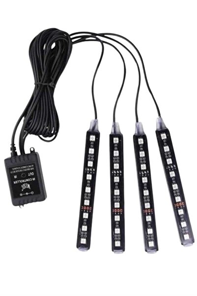 Clevora Araç Içi Aydınlatma Kumandalı 12 Led Ayak Altı Led Ambiyans Işığı Ses...