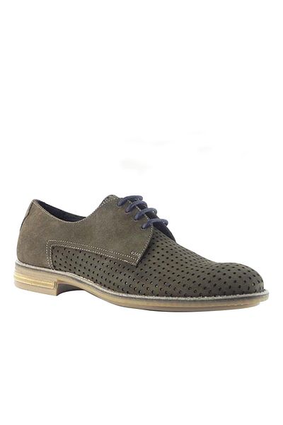 ZAZAMAG Pantofi barbati din piele naturala intoarsa Garry, Khaki