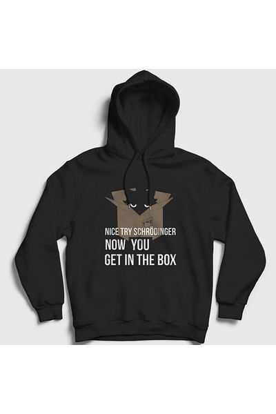 Presmono Unisex Μαύρο Nice Try Schrodinger Schrodinger's Cat Καπέλο φούτερ 561357tt